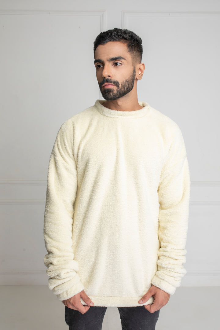 Ivory Fur Oversized Pullover