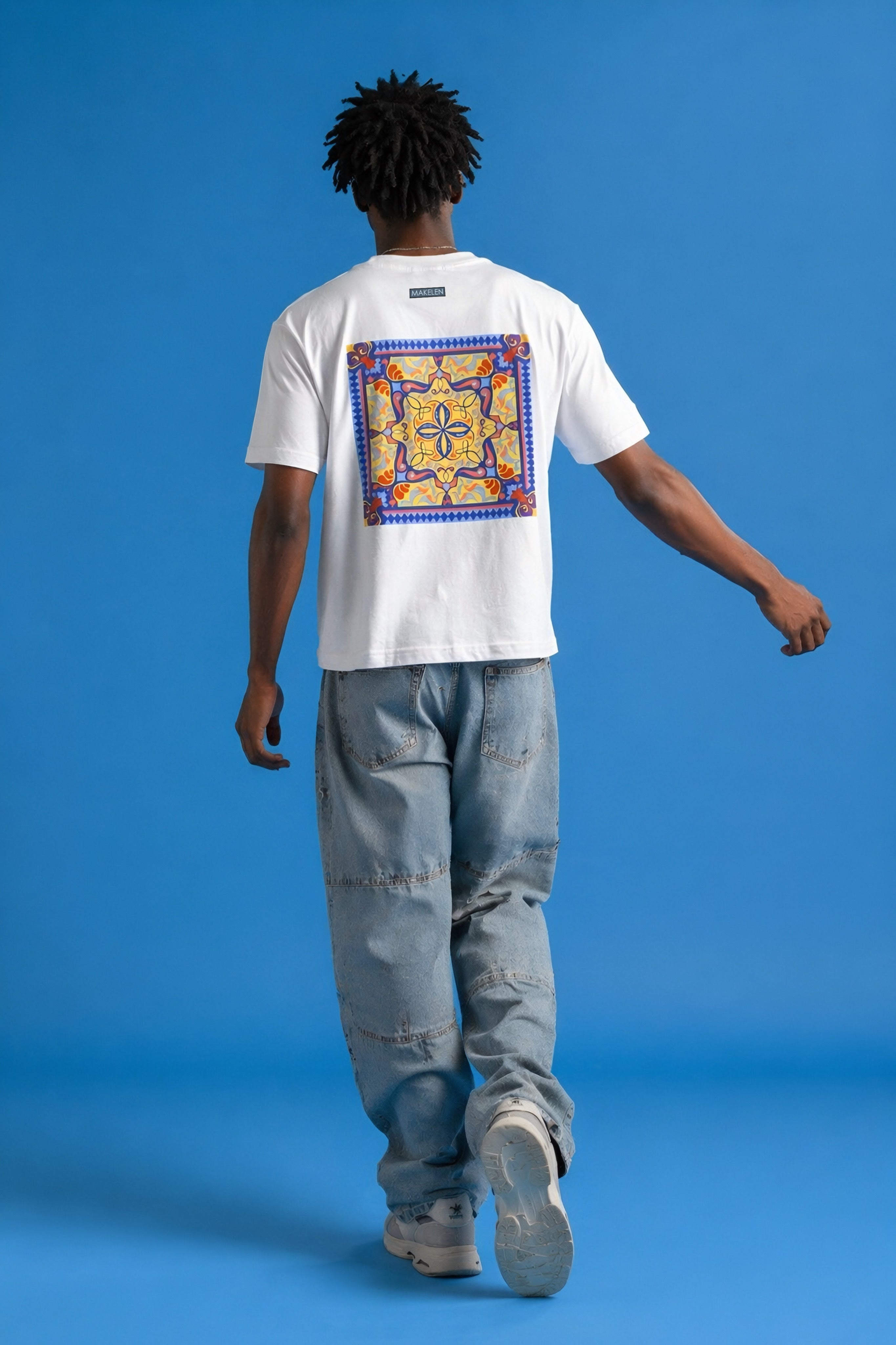Sunburst Geometry- Moroccan Tile Series Oversized T-Shirt