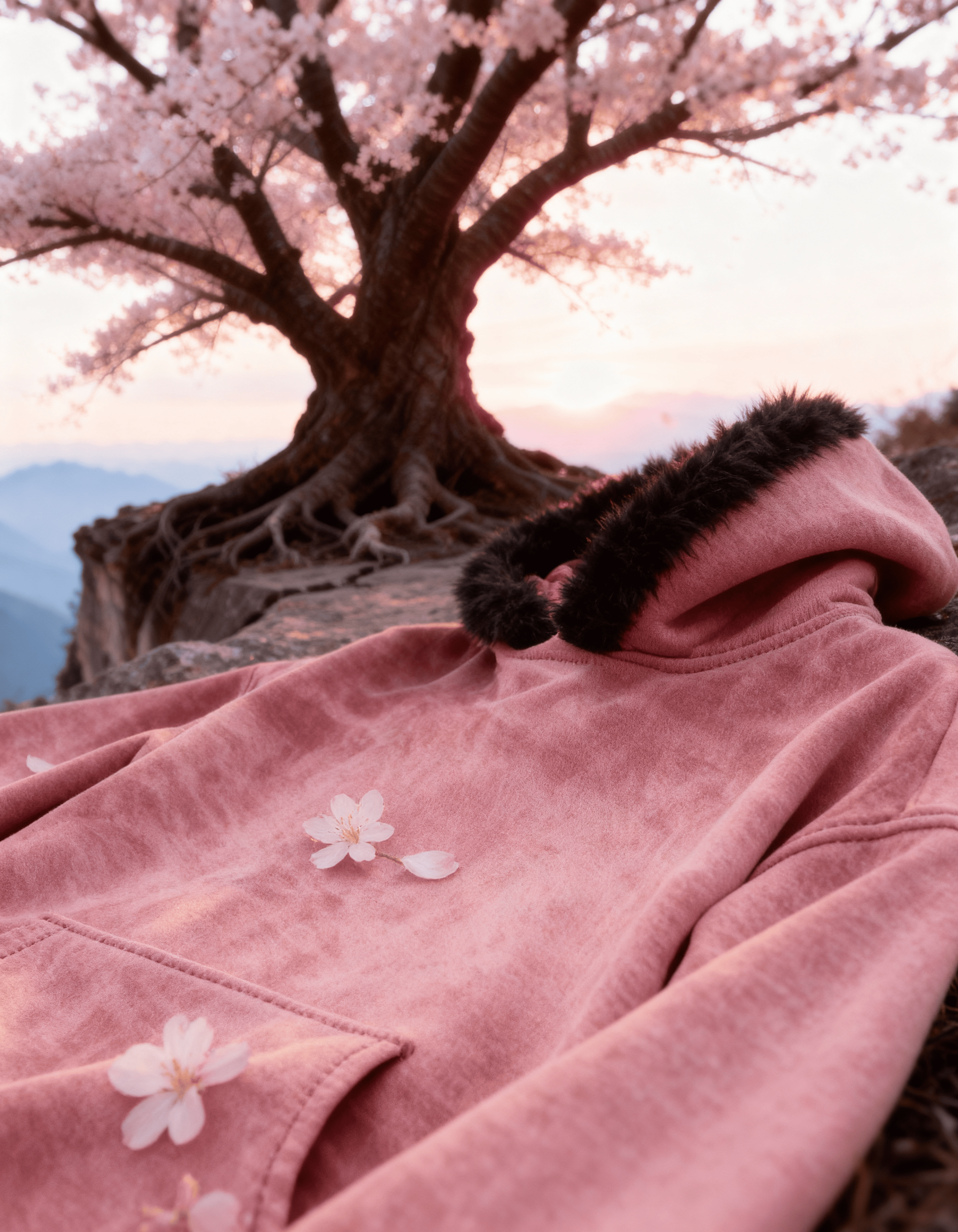 Stardust Pink Suede Oversized Hoodie