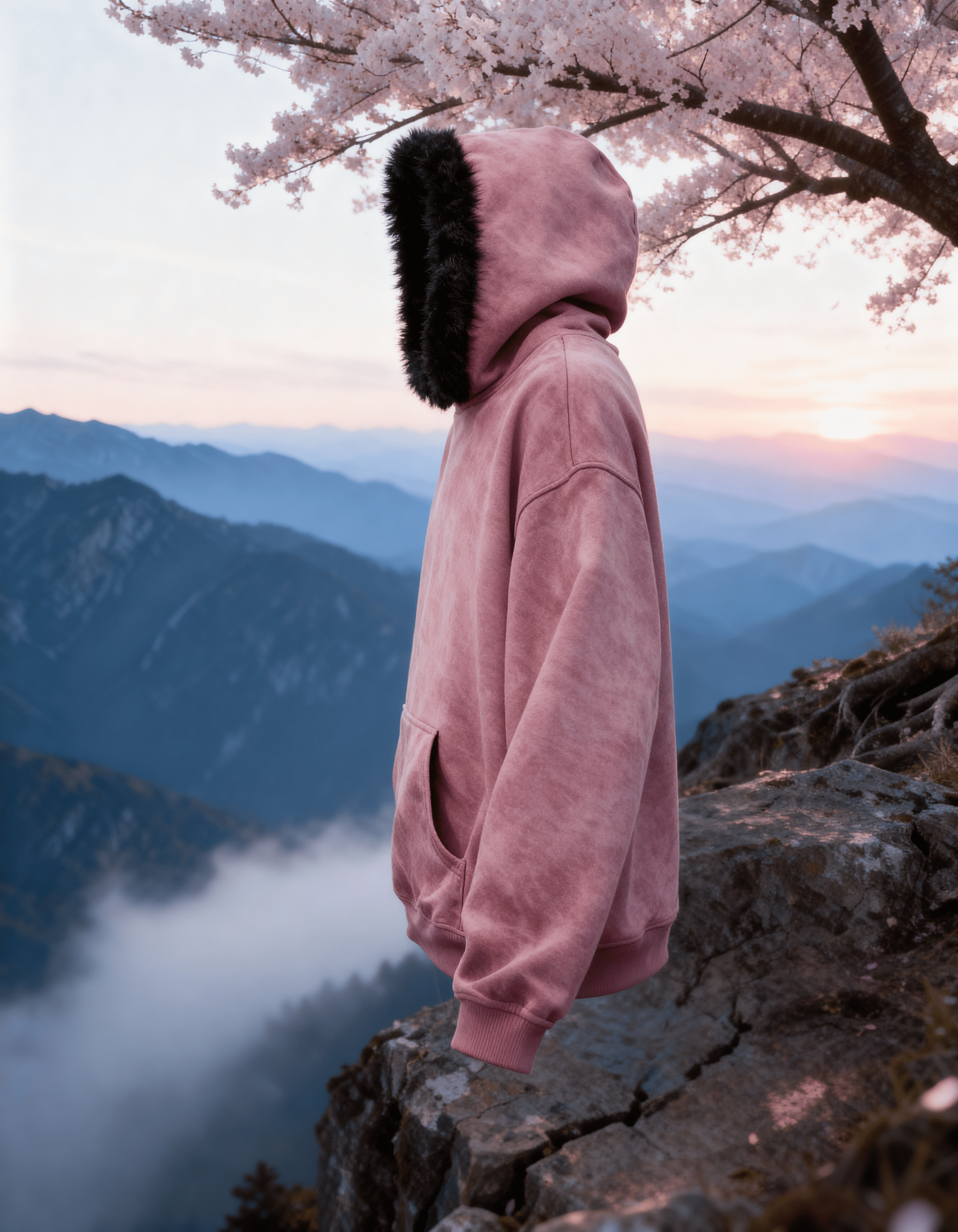 Stardust Pink Suede Oversized Hoodie