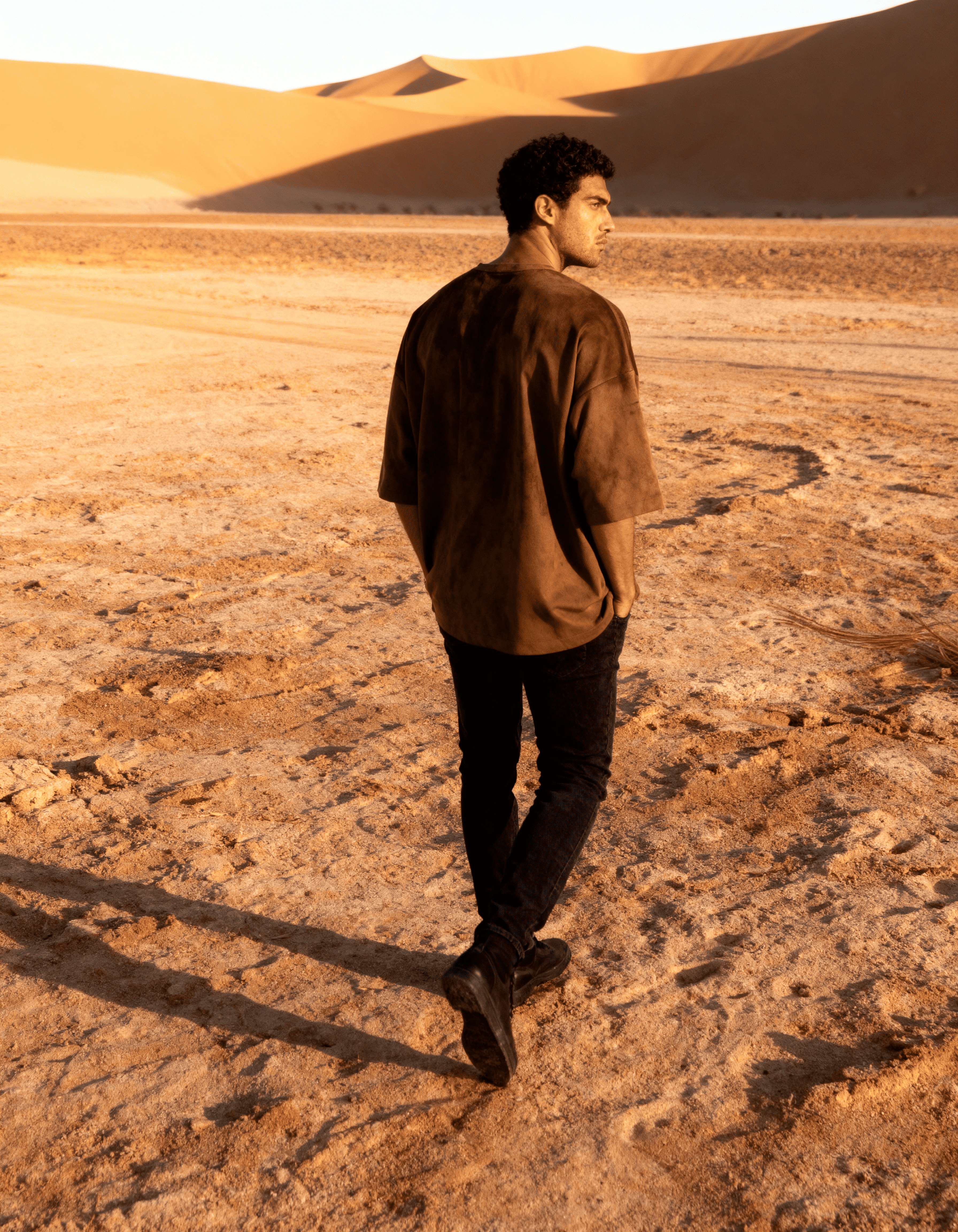 Warm Tan Suede Oversized T-Shirt